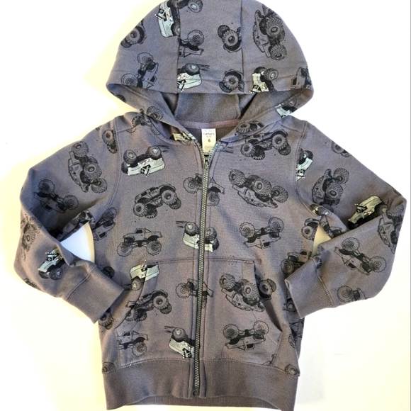 Carter's monster truck zip up hoodie for boys sz 6 NWOT - Picture 1 of 5